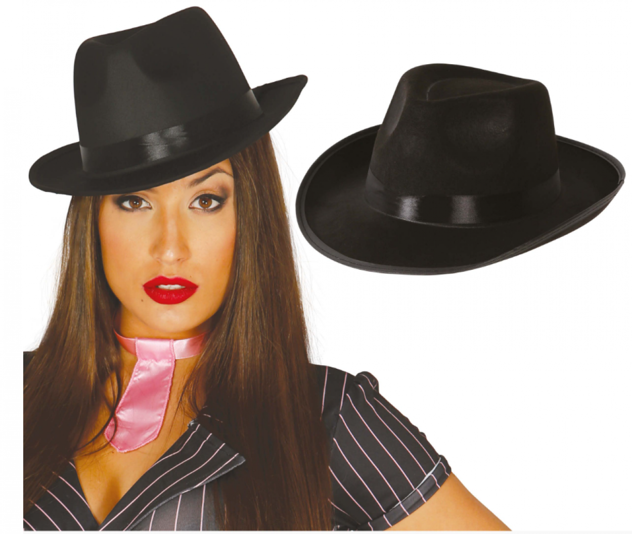 CAPPELLO GANGSTER NERO ALTA QUALITA' 13390 52833