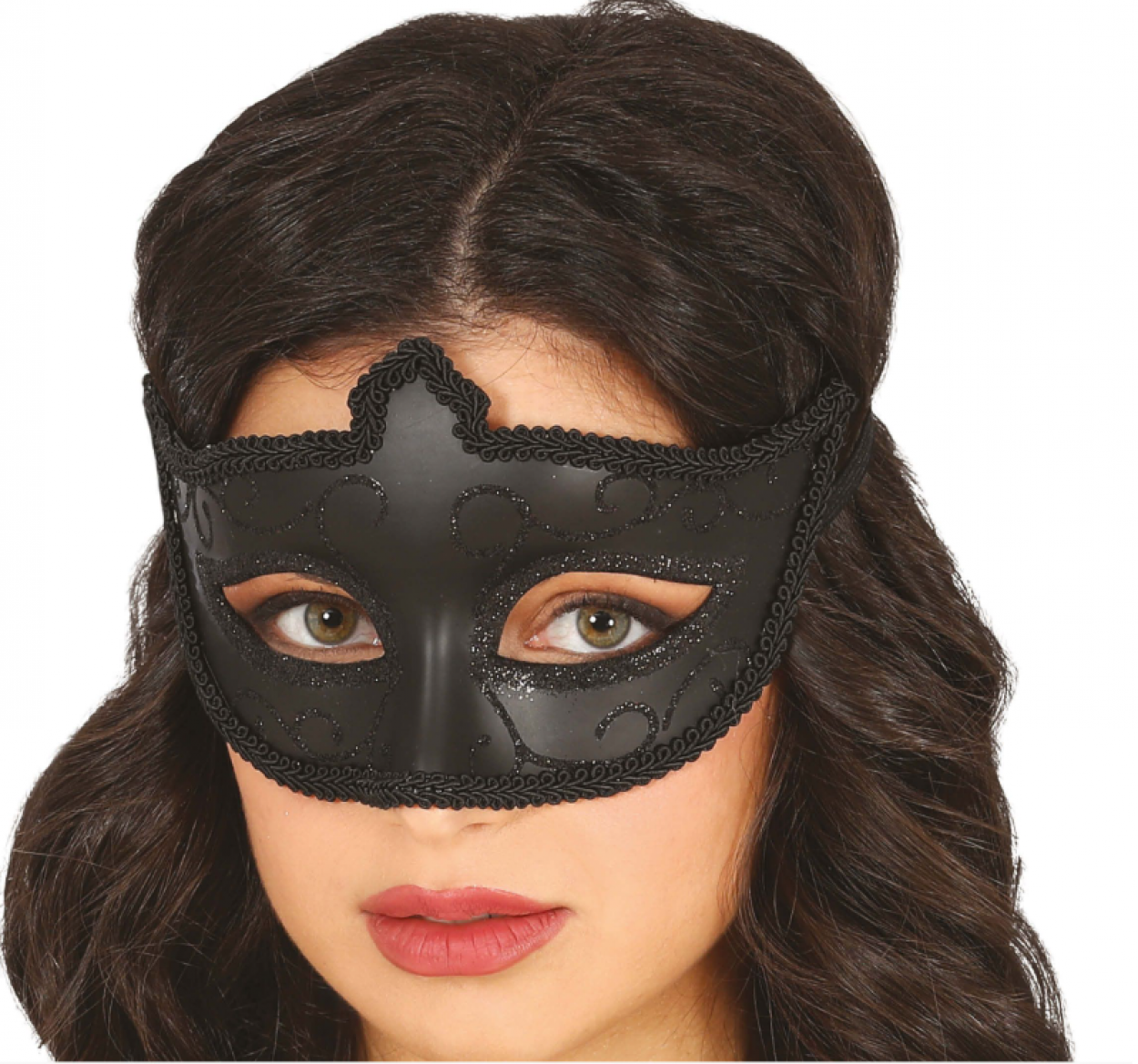 MASCHERINA NERA CON GLITTER 12051 52833