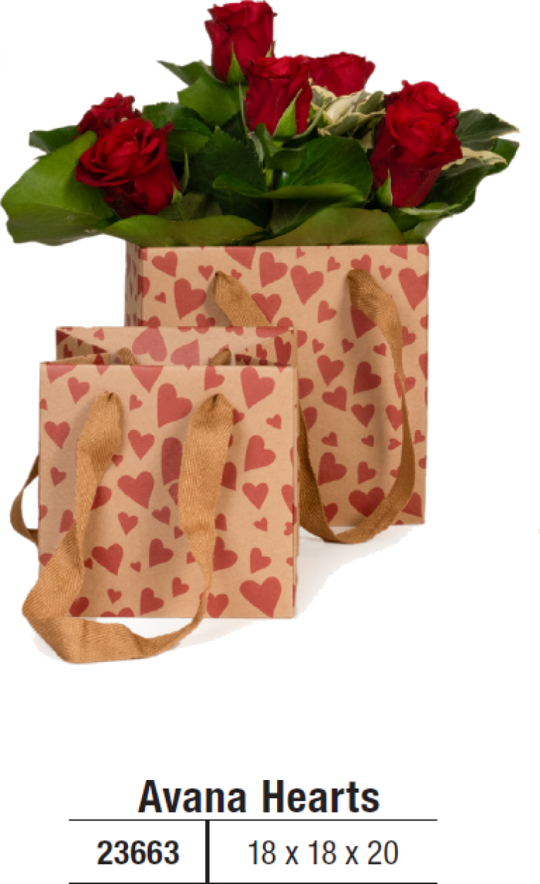 HEART FLOWER BAGS AVANA 18x18x20cm 23663 41277