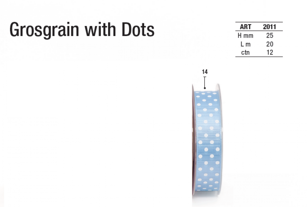 GROS GRAIN WITH DOTS 25mmx20m 2011 14 41277