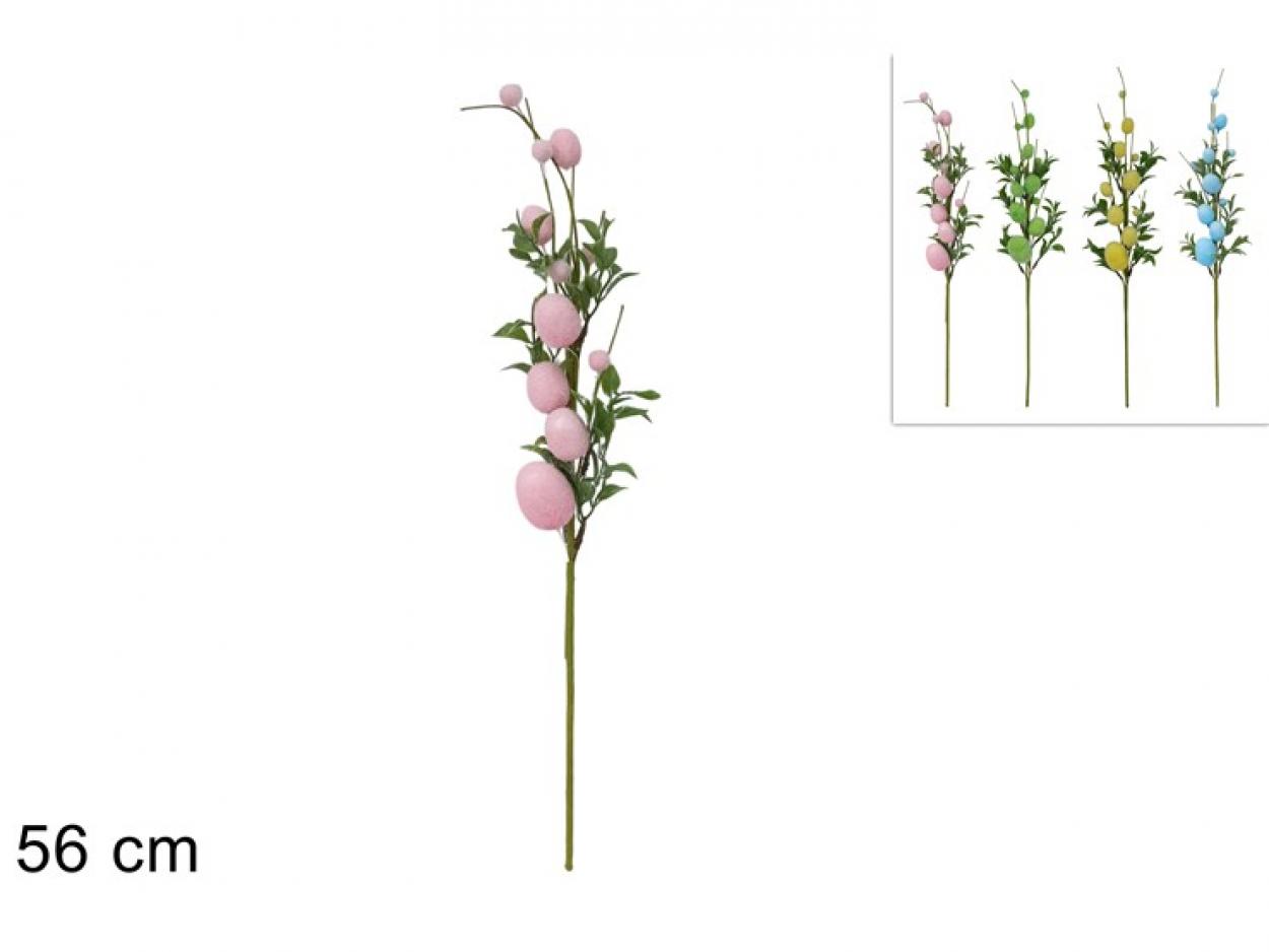 STELO 56cm CON UOVA E BACCHE FLOCCATE 2422367 40649