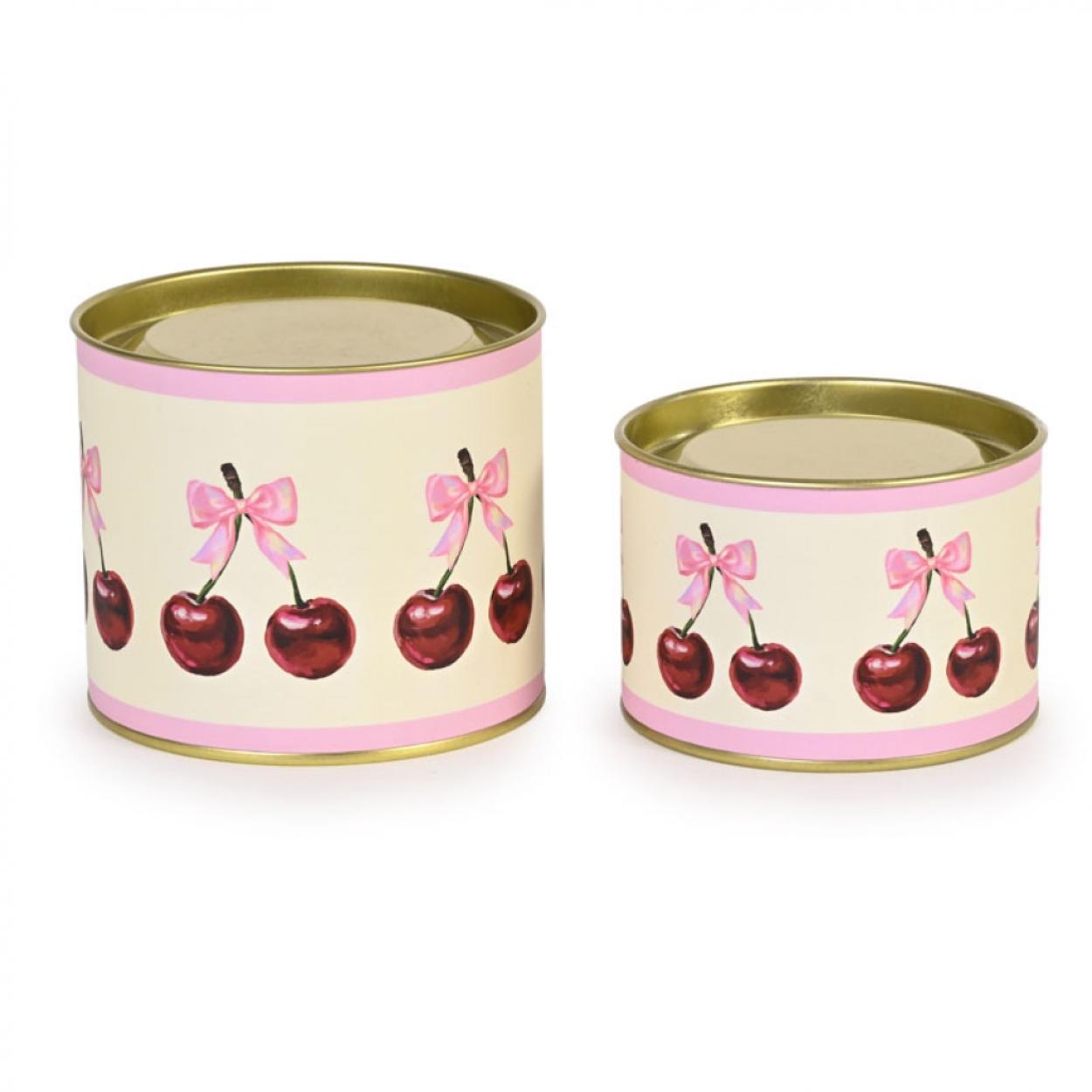 TIN CHERRY BOXES SMALL SIZE 9,2x9,2cm BIG SIZE 10,20x8,5cm SET 2pz 23999 41277