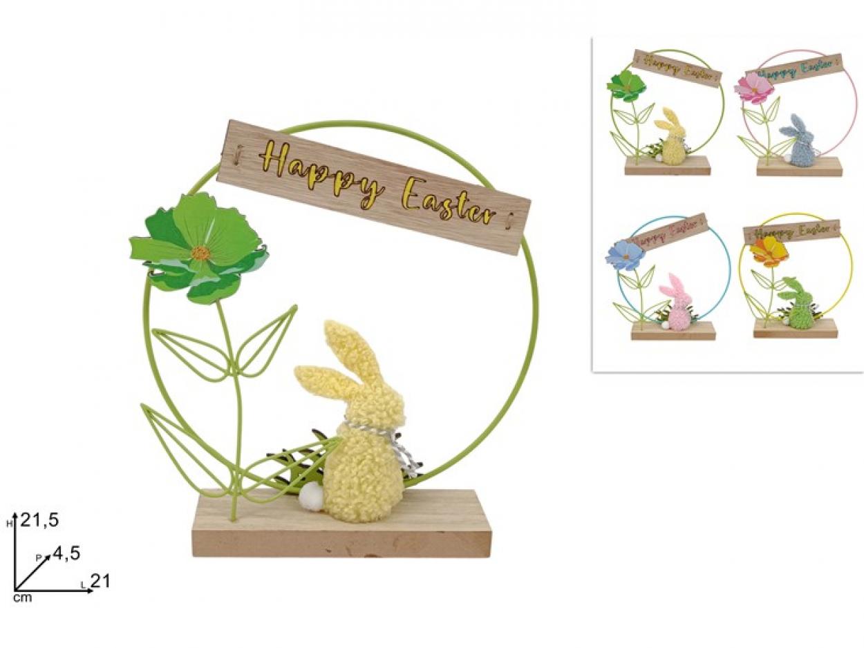 DECORAZIONE PASQUALE CON CONIGLIO HAPPY EASTER 425764 40649