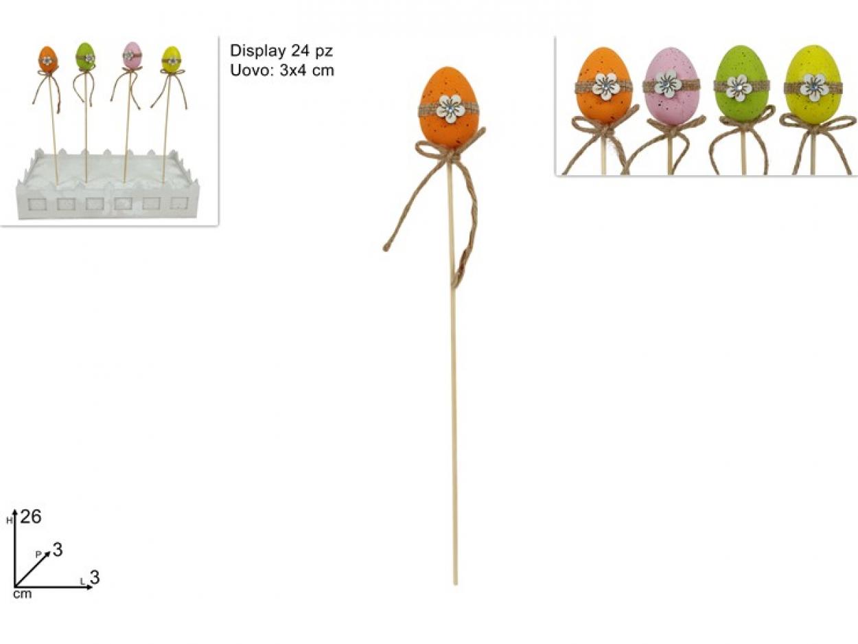 SPILLONE UOVA 4cm CON FIORE 421018 40649