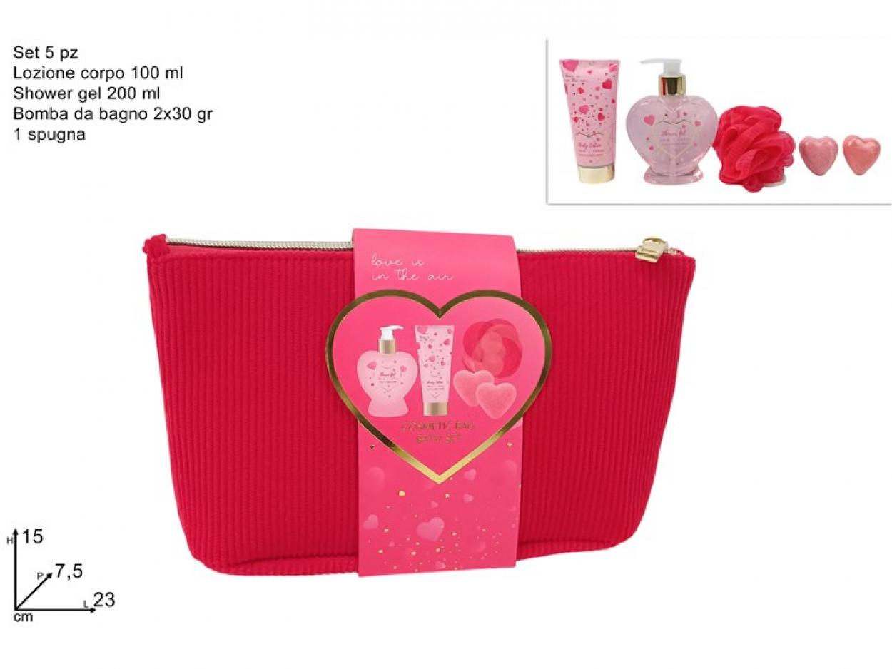 CONFEZIONE REGALO BEAUTY ROSSO CON SET 5pz LINEA CORPO 428161 40649