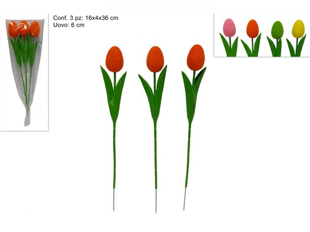 STELO UOVA FLOCCATE 6cm SET 3pz 235936 40649