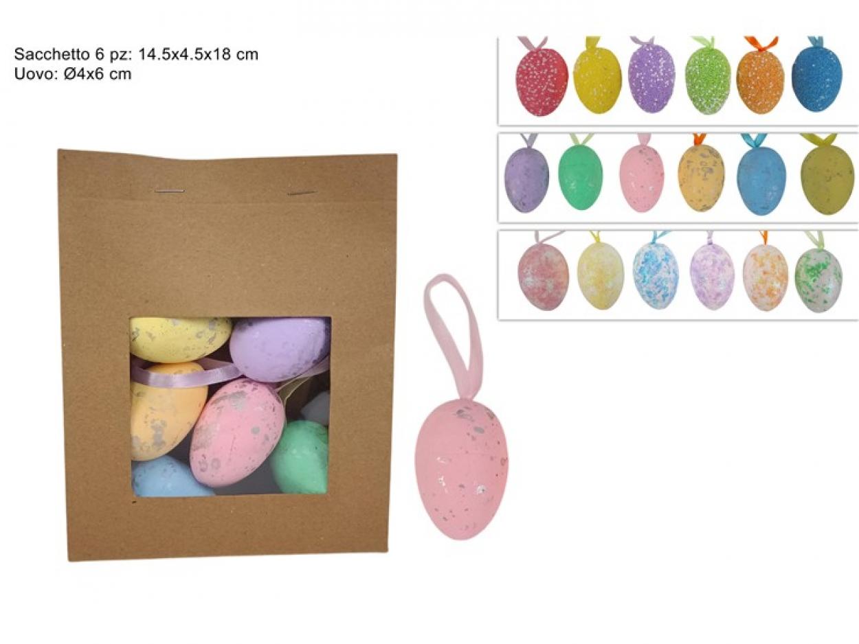 SACCHETTO 6 UOVA APPENDINO 6cm 234342 40649