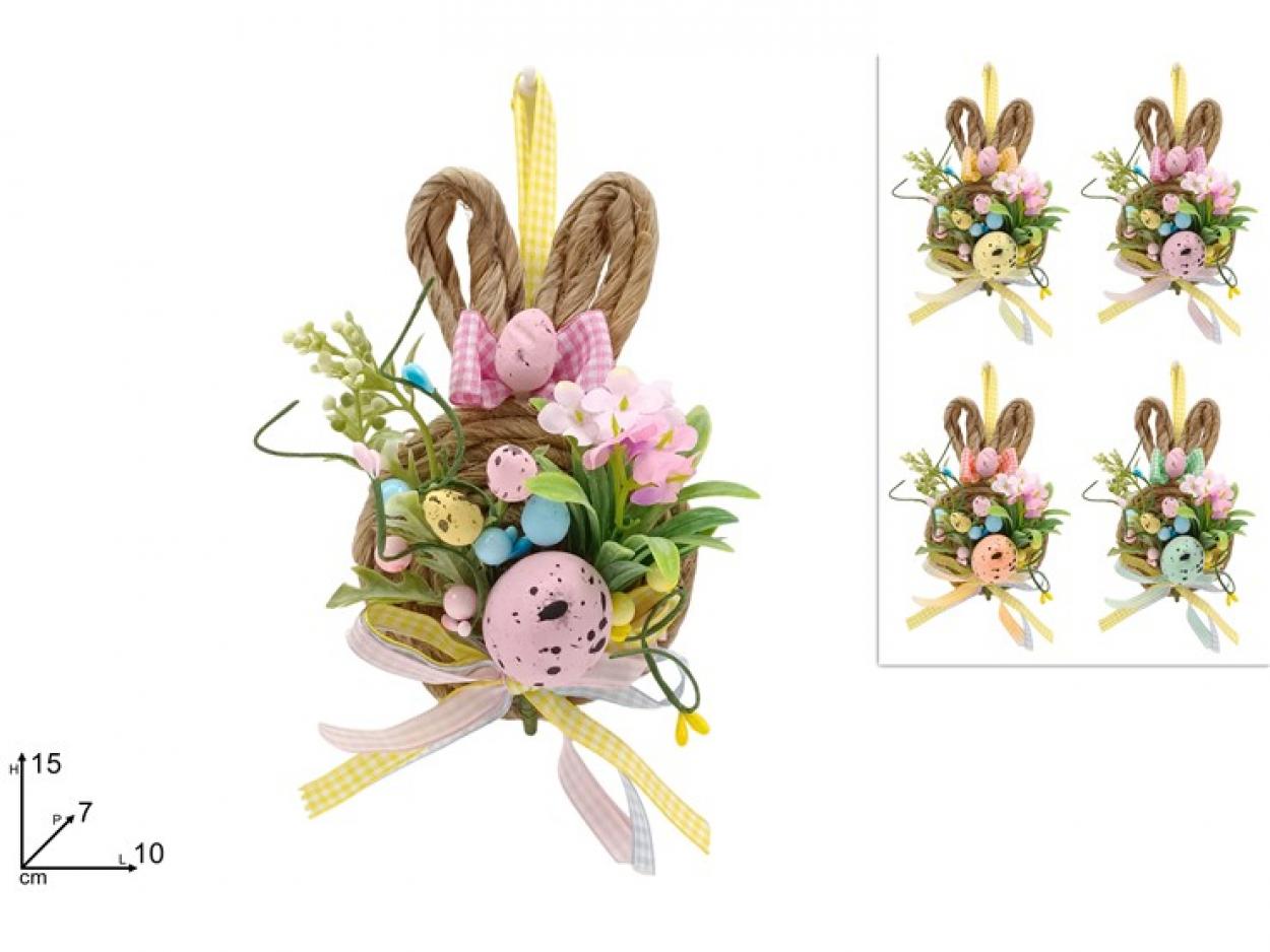 APPENDINO CORDA INTRECCIATA 16cm DECORATO CON UOVA 428048 40649