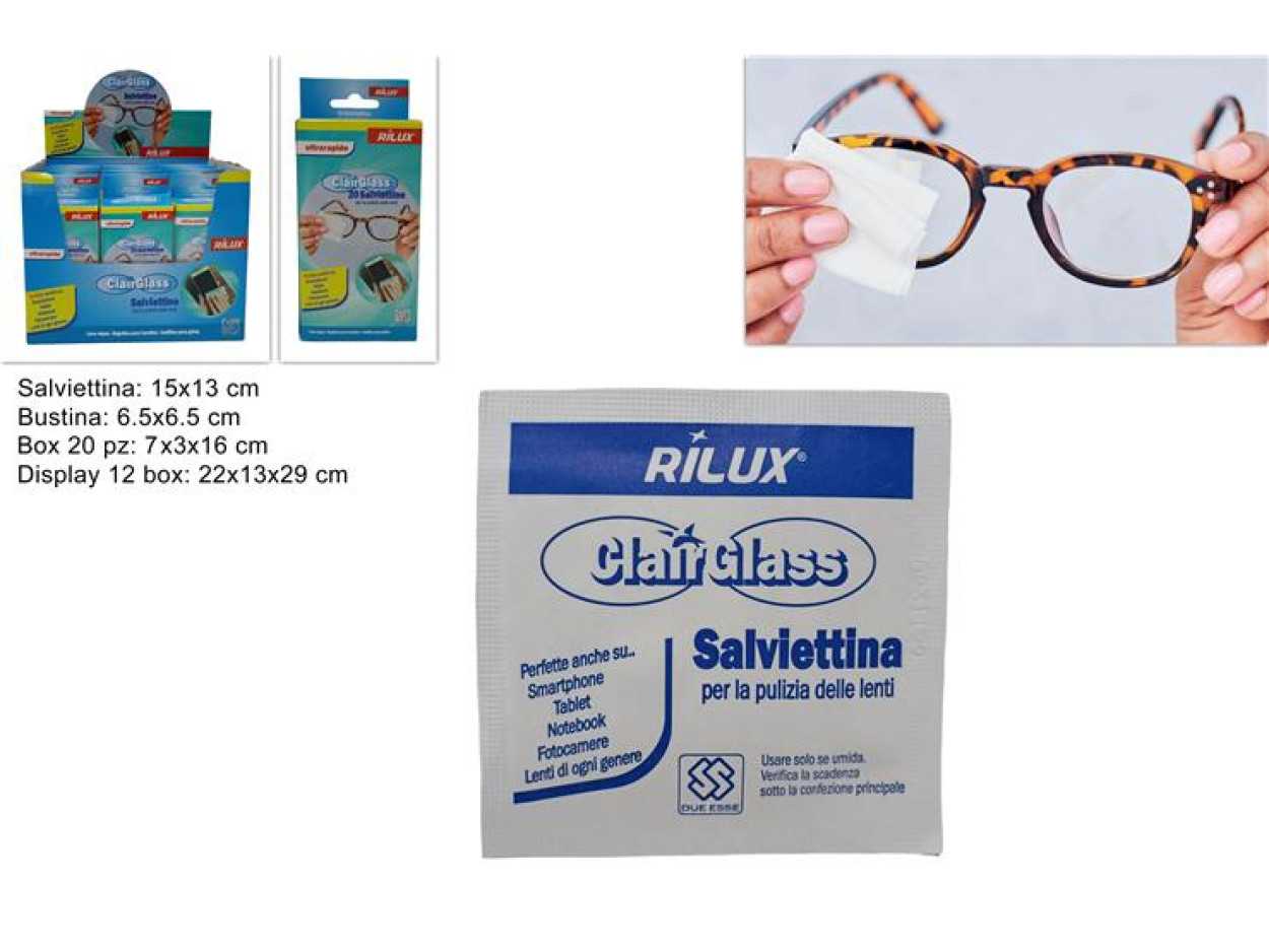 SALVIETTINE PULISCI OCCHIALI 20pz 639771 40842