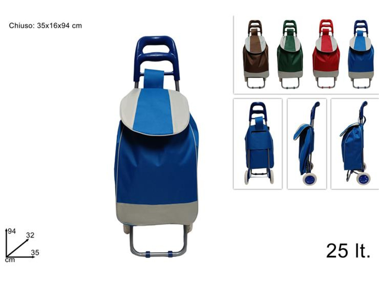 CARRELLO SPESA 25lt TESSUTO STRISCE 382110 40649
