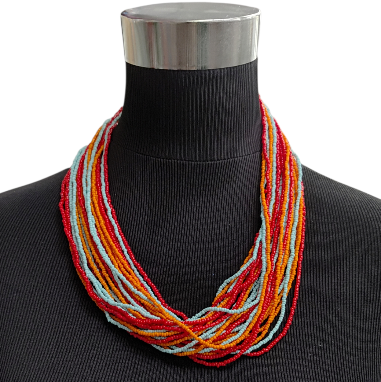COLLANA FIL400 ROSSO AZZURRO E ARANCIO 40576