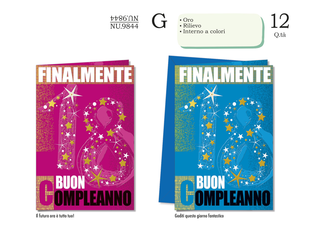 NU9844 BIGLIETTI 18 ANNI 40631