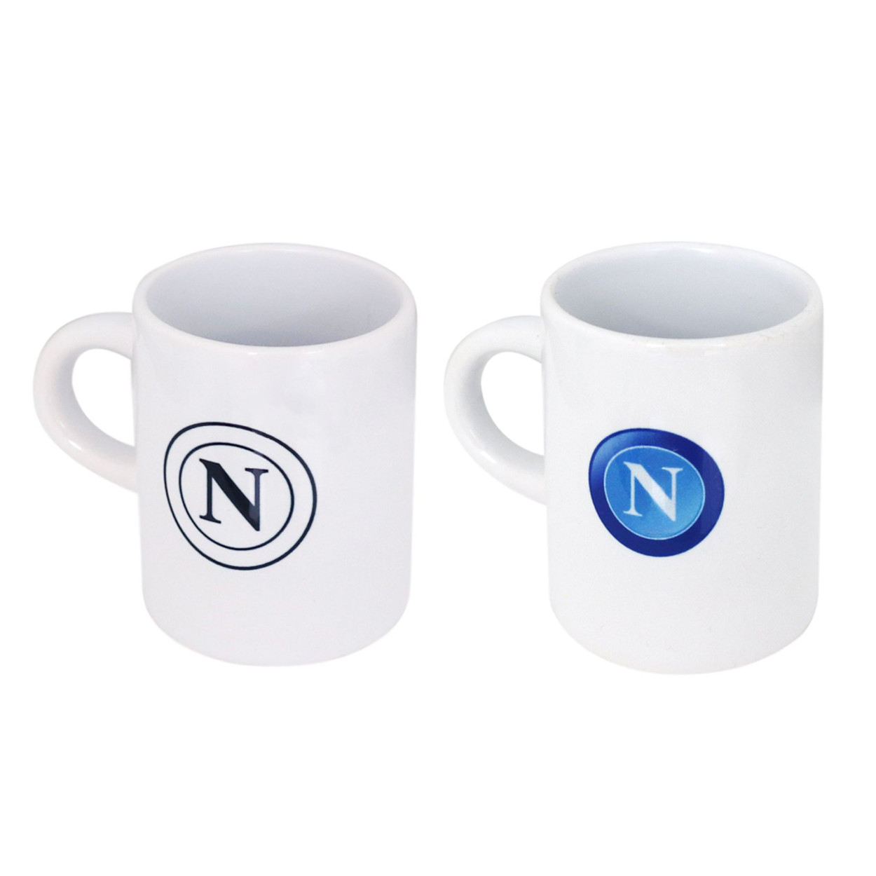 NA1320 SET 2 TAZZINE IN CERAMICA CON STAMPA BIFACCIALE LOGO NERO E LOGO OLD 41426