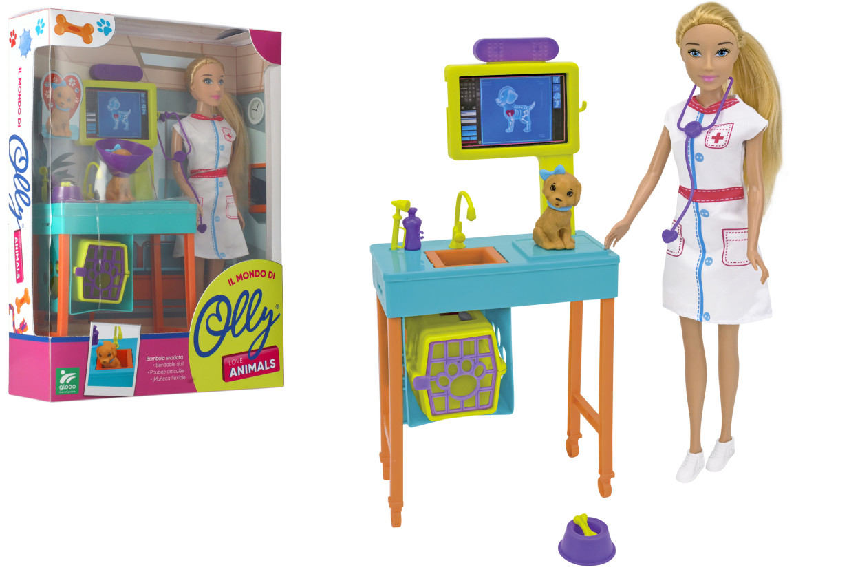 FASHION DOLL VETERINARIA CON CANE E ACCESSORI 42555 41185