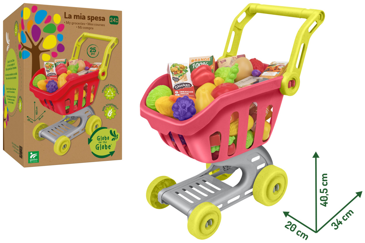CARRELLO DELLA SPESA BIOPLASTICA H40,5cm CON 24pz 42544 41185