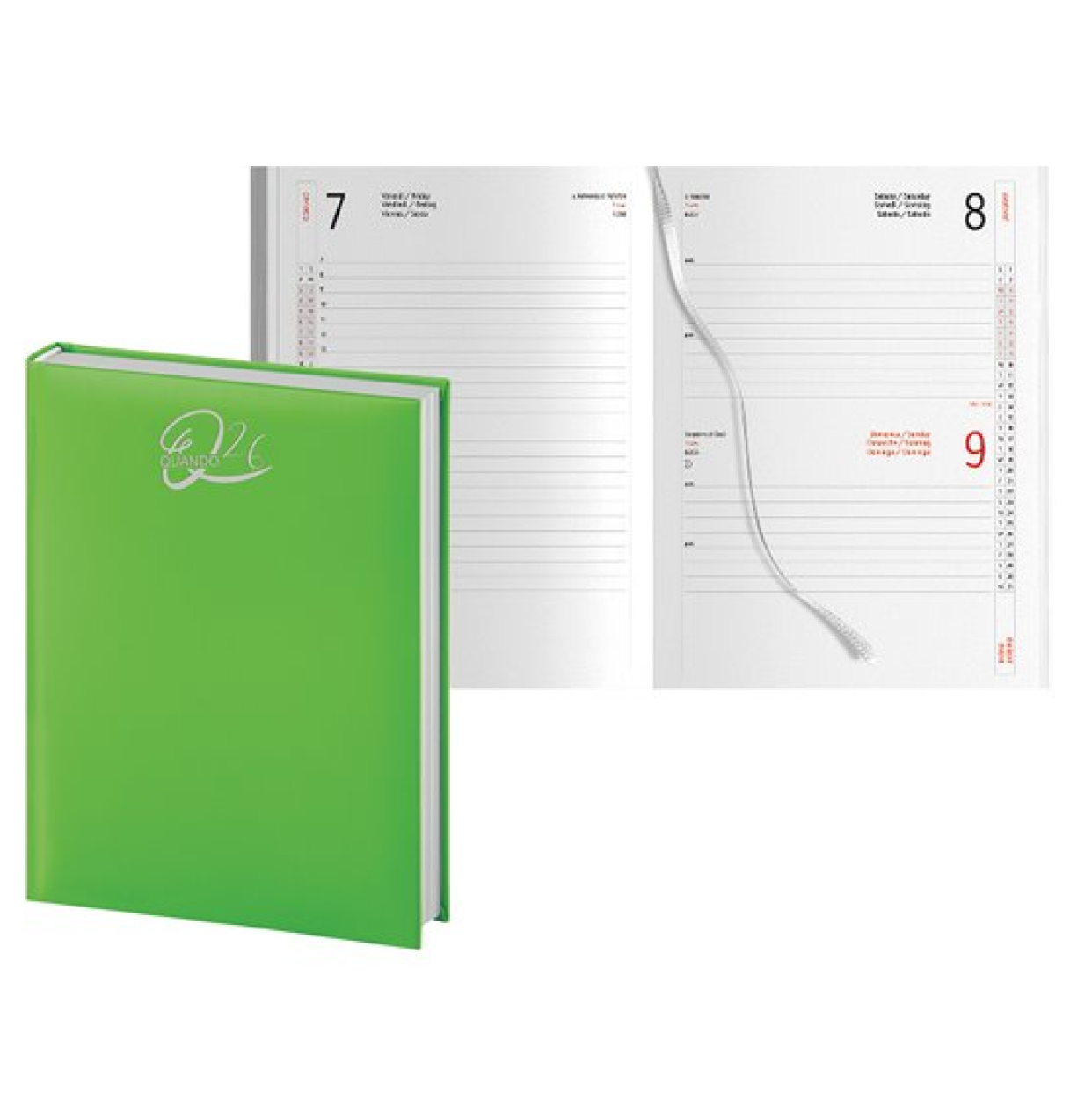 00328681 AGENDA 26 QUANDO ALLERIA 15x21cm GIORN. SDA VERDE CHIARO 53381