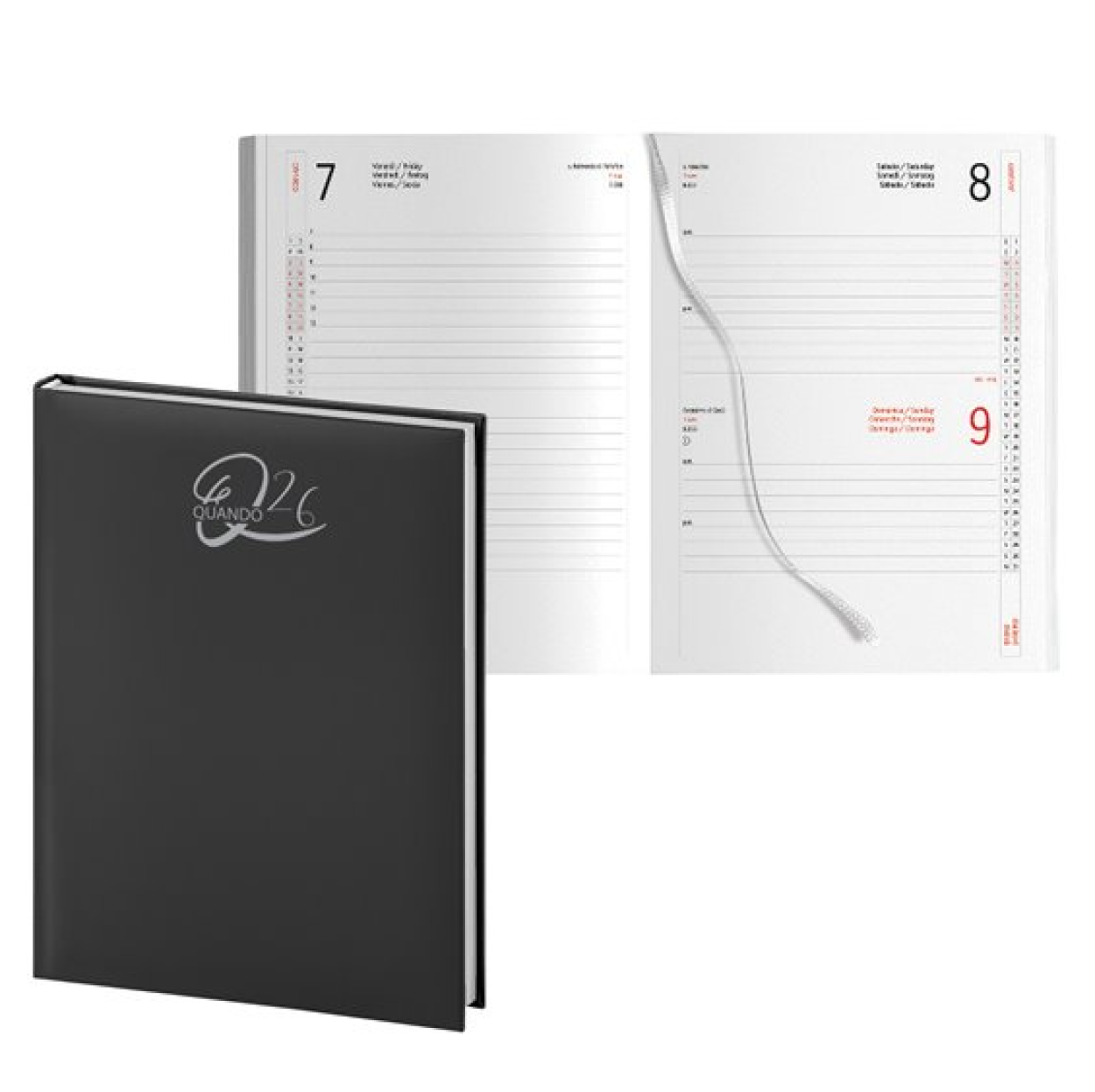 00324796 AGENDA 26 QUANDO ALLERIA 15x21cm GIORN. SDA NERO 53381