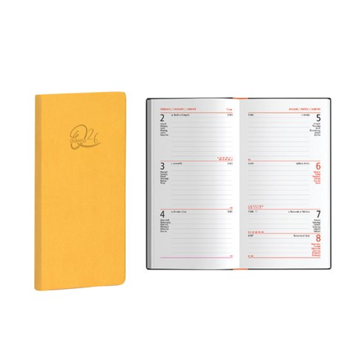 00324789 AGENDA 26 QUANDO FEMMENA 8x15cm SETTIMANALE SOLE 53381