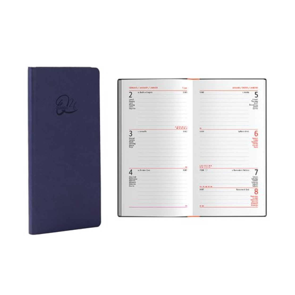00324784 AGENDA 26 QUANDO FEMMENA 8x15cm SETTIMANALE BLU 53381