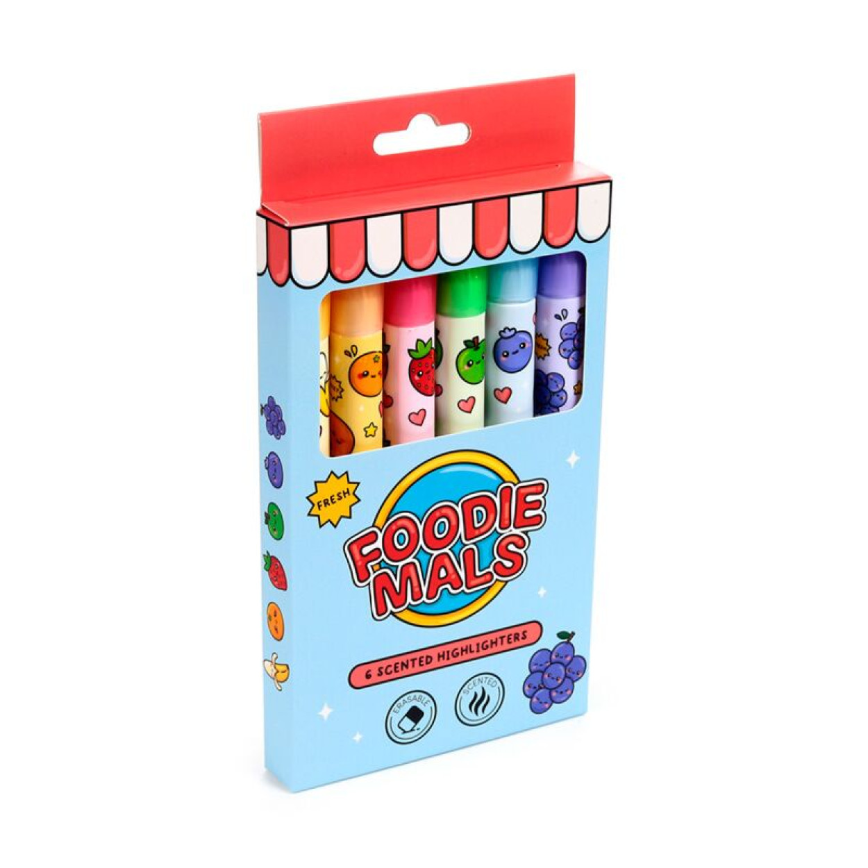 STA396 SET DI 6 EVIDENZIATORI CONCELLABILI PROFUMATI FURTTA FOODIEMALS 41273
