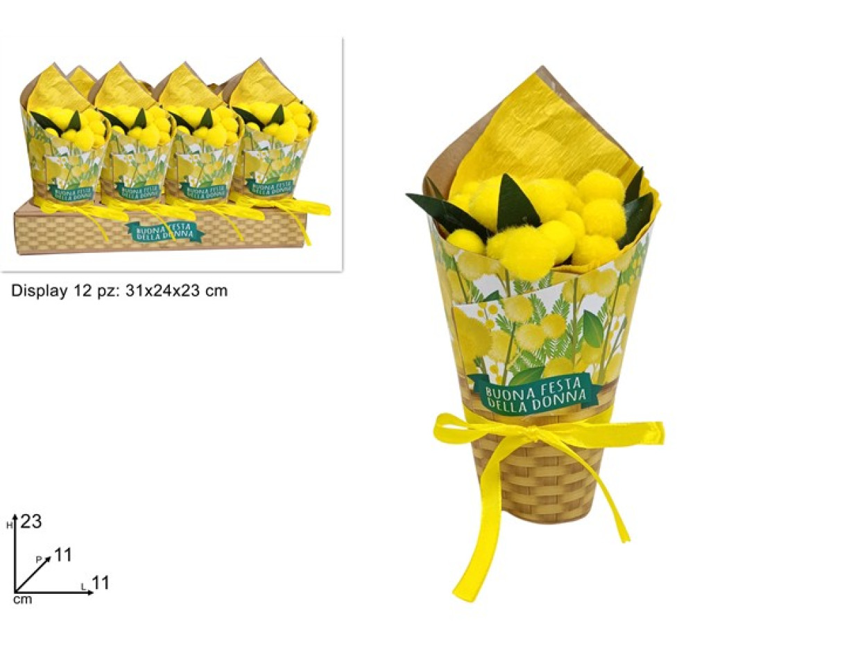 PIANTINA MIMOSA CON CARTONCINO E FIOCCO 844782 40649