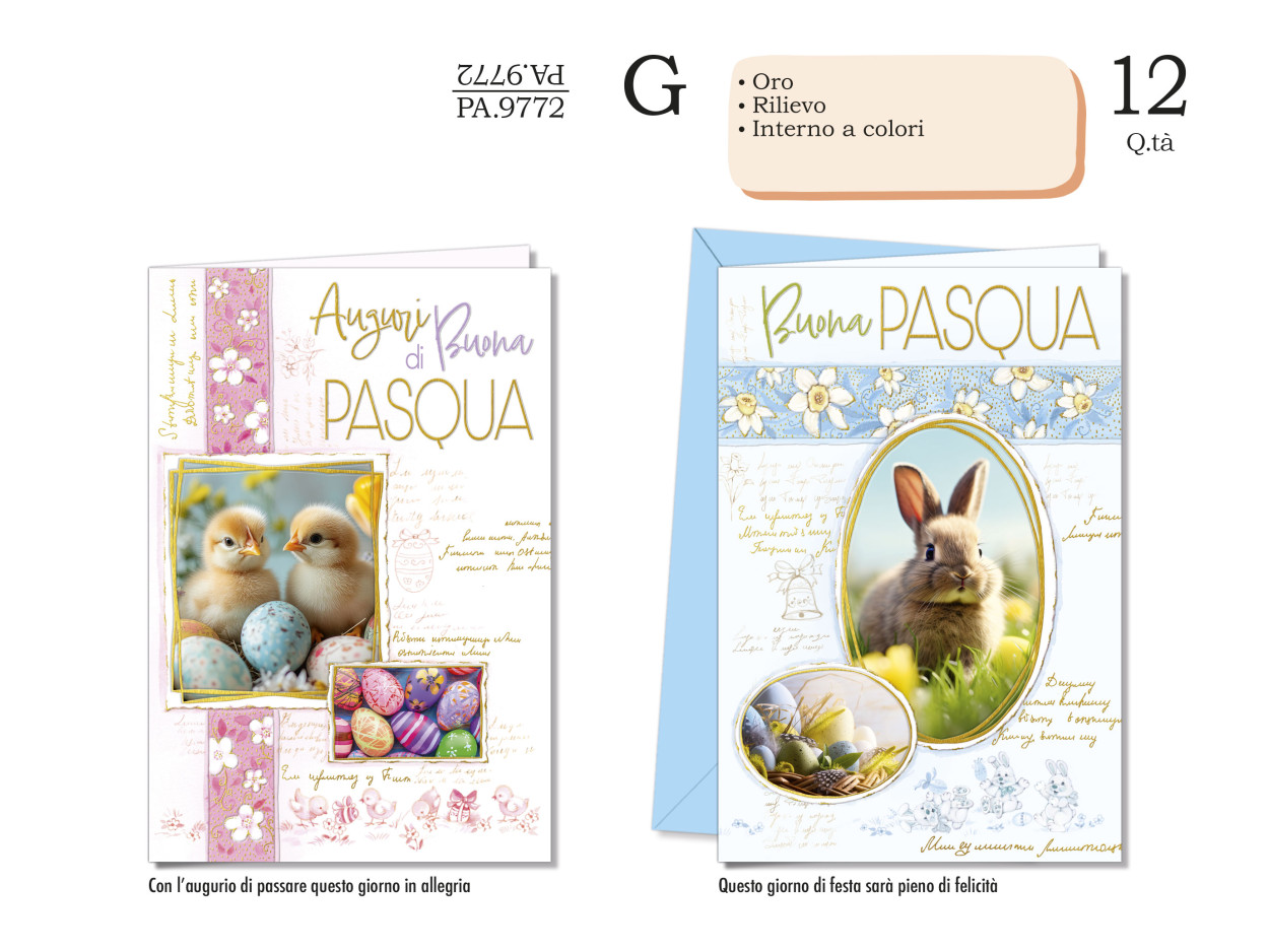 PA9772 BIGLIETTI PASQUA 40631