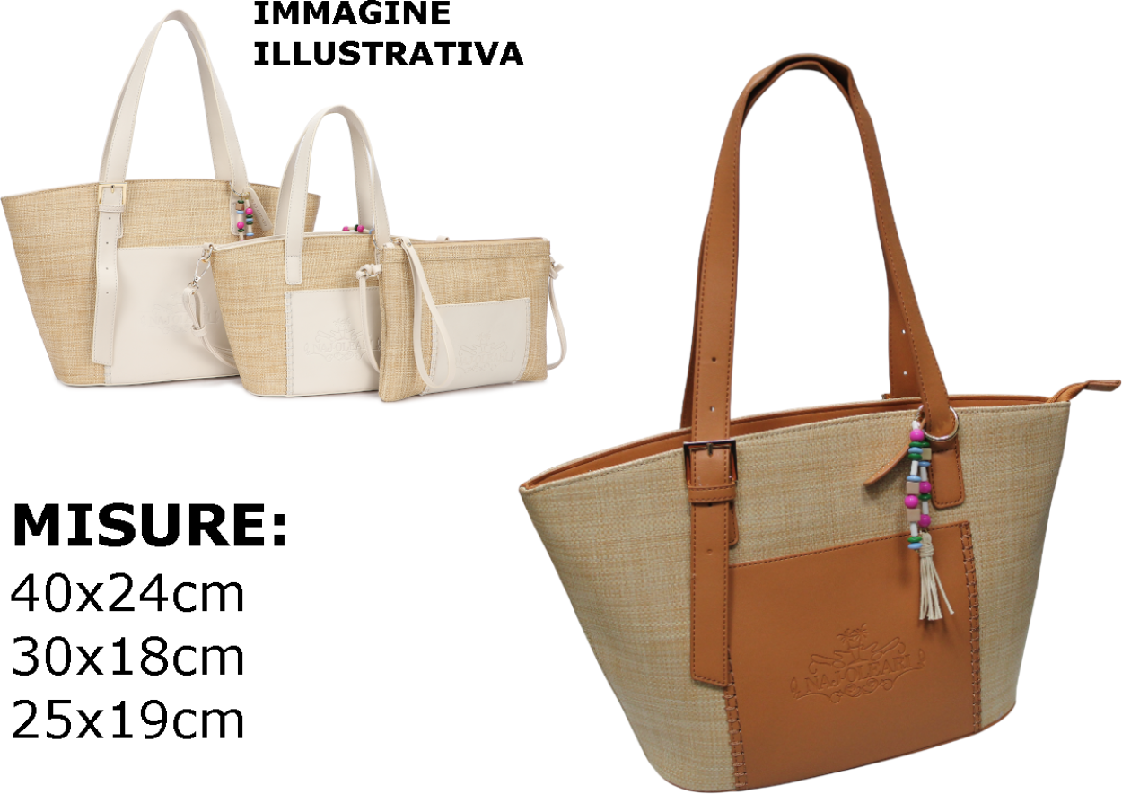 61979/SETPA3 CU L BAULETTO, M BAULETTO, S TRACOLLINA CUOIO 41233
