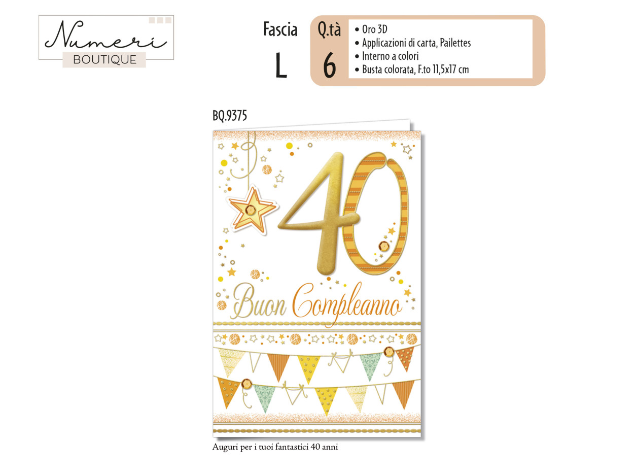 BQ9375 NUMERI BOUTIQUE 40 40631