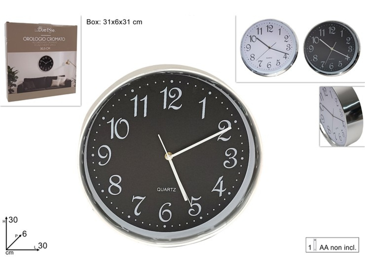 OROLOGIO TONDO CROMATO GR. 034866 40842