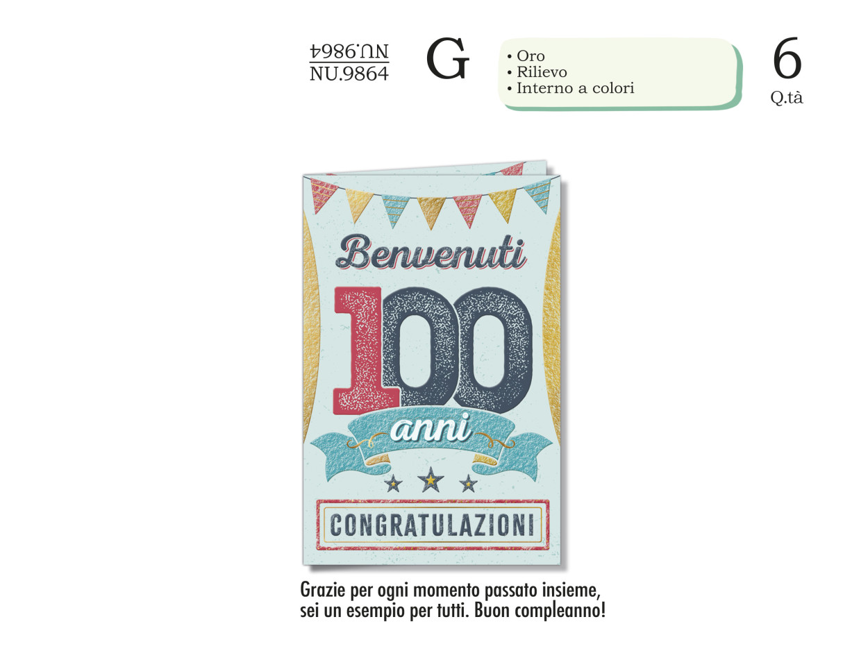 NU9864 BIGLIETTI NUMERI 100 40631