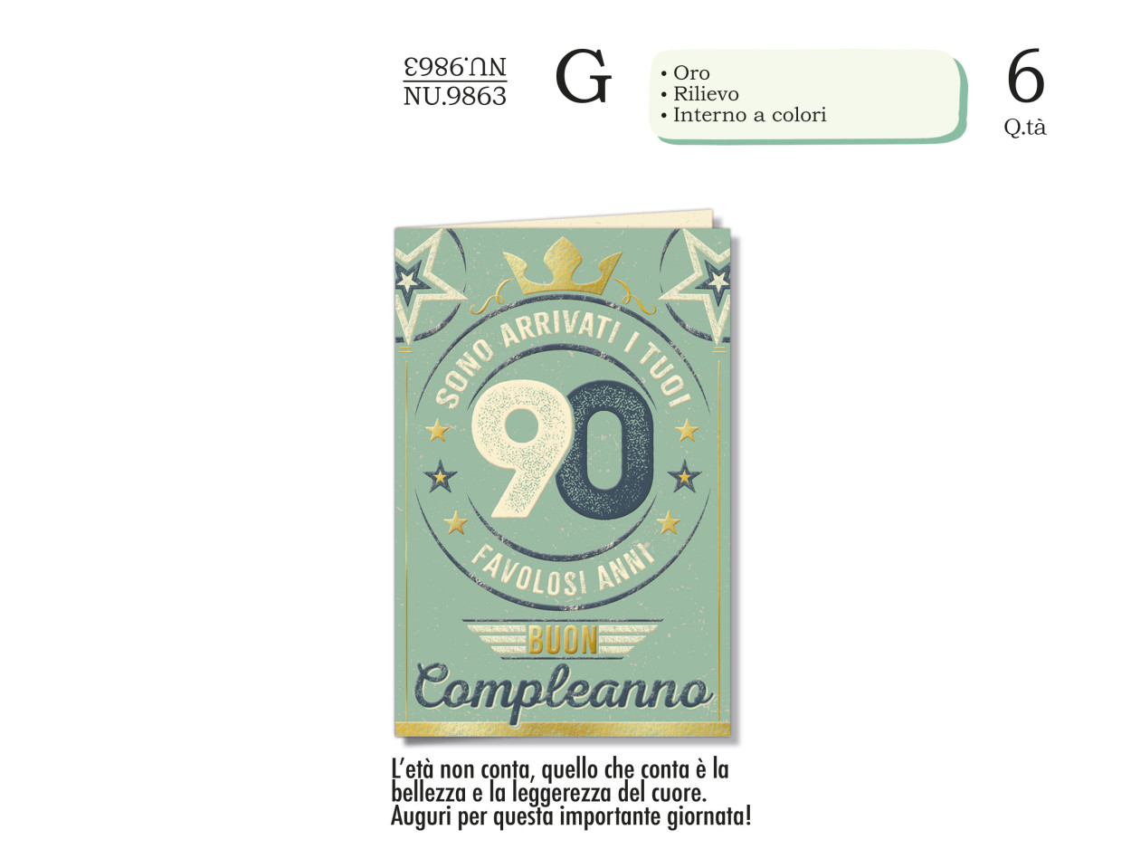 NU9863 BIGLIETTI NUMERI 90 40631