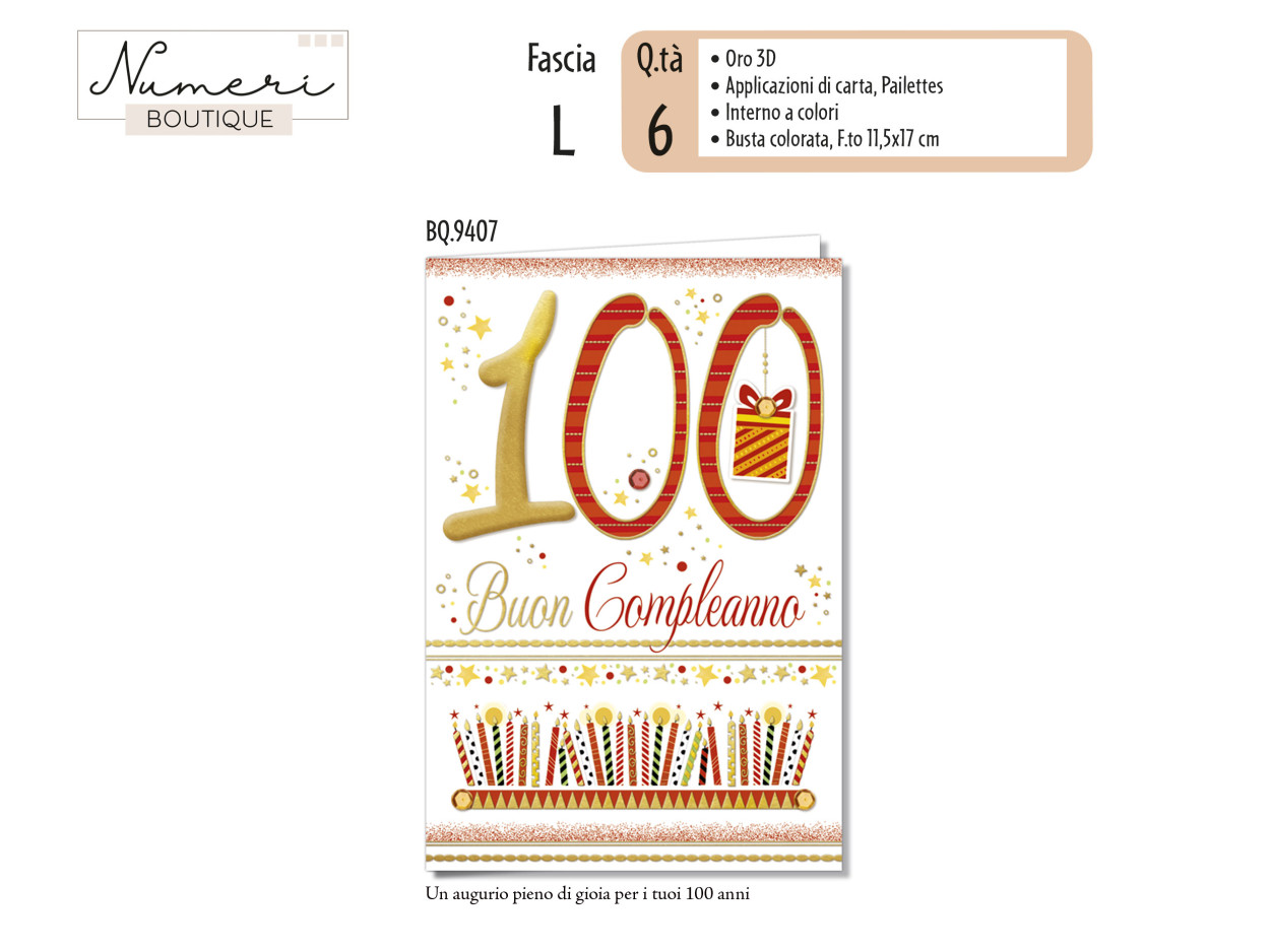 BQ9407 NUMERI BOUTIQUE 100 40631