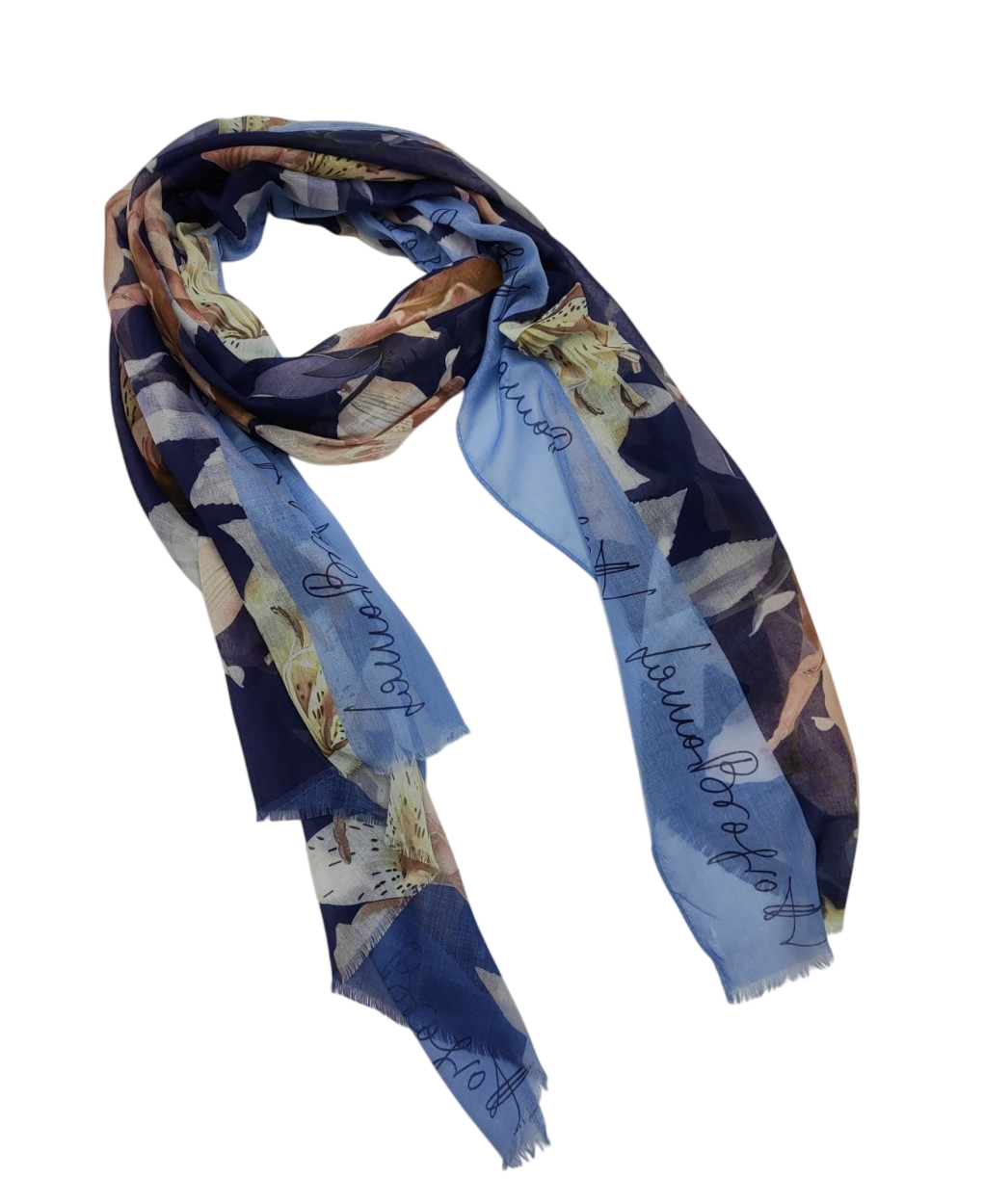 LB26S212-14 SC. FIORI MAGNOLIA BLU 70x180cm 55392
