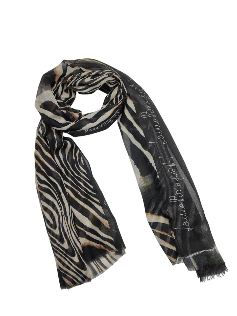 LB26S210-20 SCIARPA ZEBRA NERO 70x180cm 55392