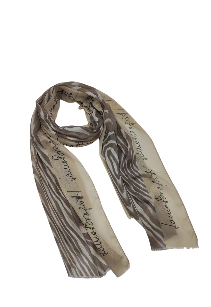 LB26S210-66 SCIARPA ZEBRA SABBIA 70x180cm 55392