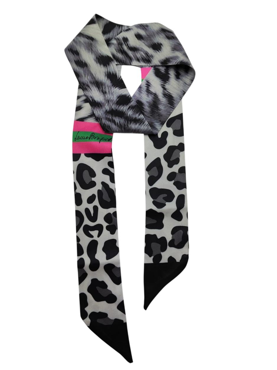 LB26S201-20 SCIARPA ANIMALIER NERO 5x120cm 55392