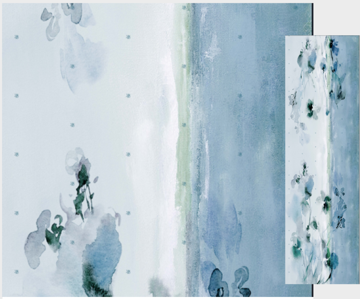 LB26S217-45 SCIARPA FIORI QUADRO ACQUE CARTA DA ZUCCHERO 53x18cm 55392