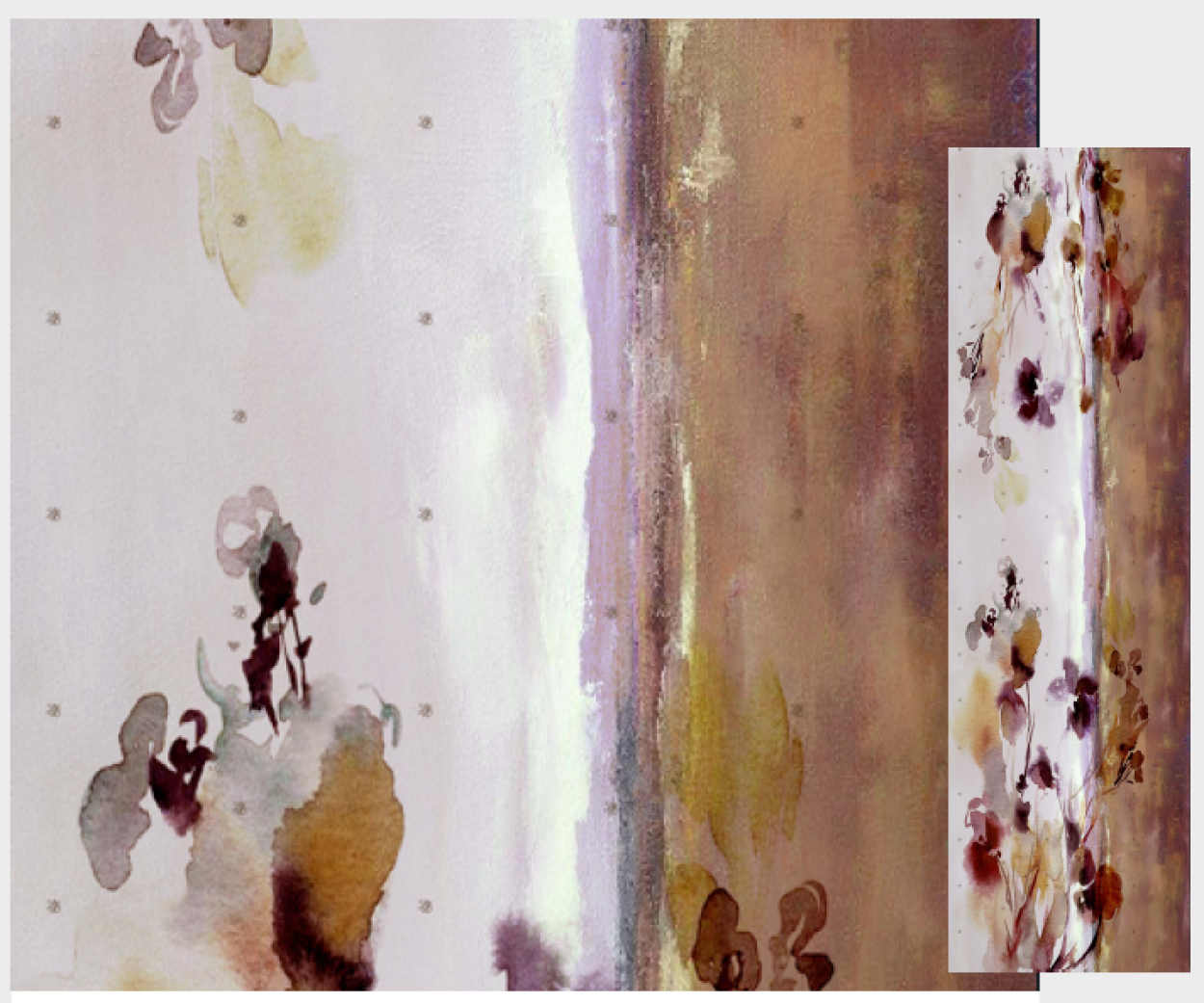 LB26S217-66 SCIARPA FIORI QUADRO ACQUEREL SABBIA 53x180cm 55392