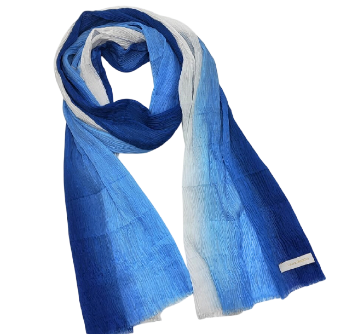 LB26S221-14 SCIARPA PLISSE SFUMATO BLU 60x200cm 55392