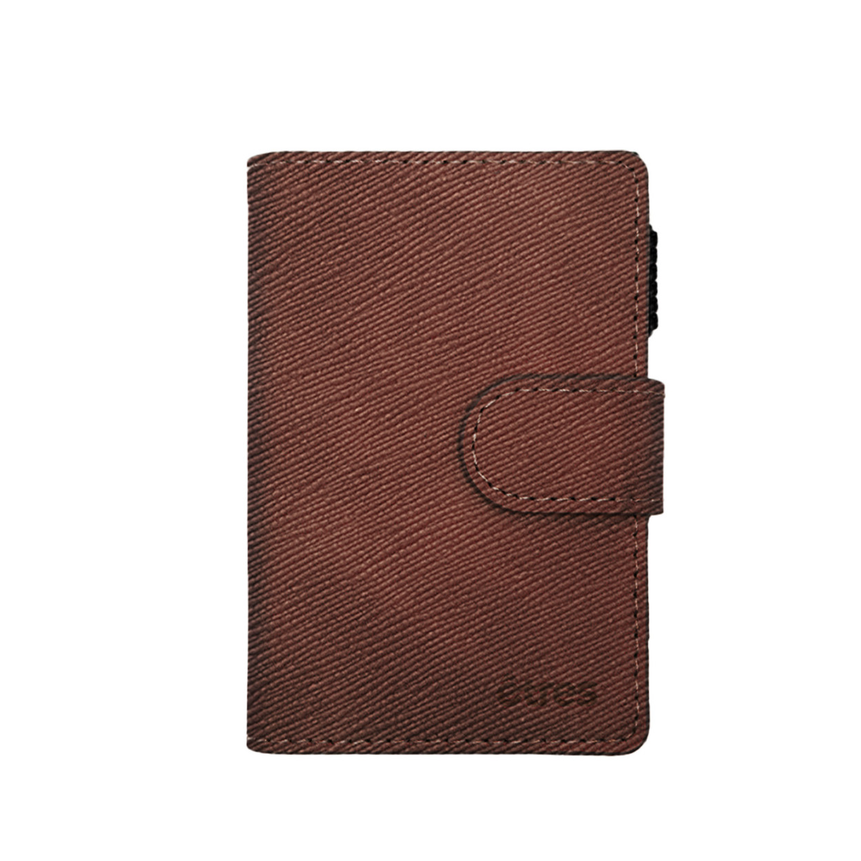 ET-SL009 ETRES SMART WALLET SLIDE PORTACARTE IN METALLO SAFFIANO DARK BROWN 41464