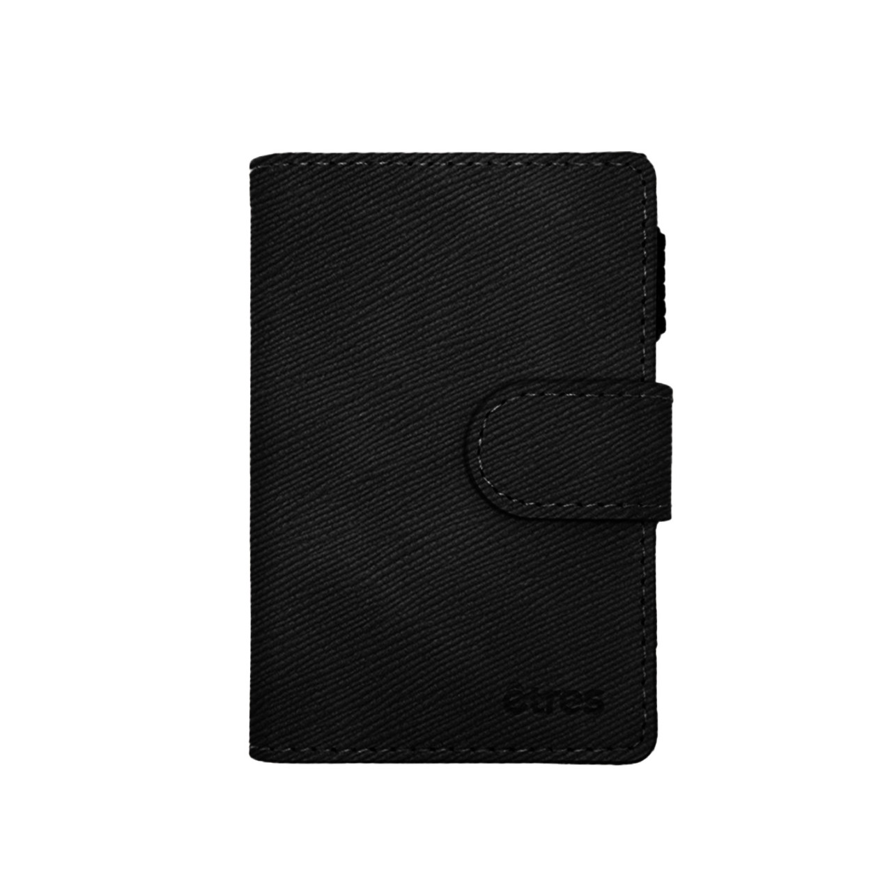 ET-SL006 ETRES SMART WALLET SLIDE PORTACARTE IN METALLO SAFFIANO BLACK 41464