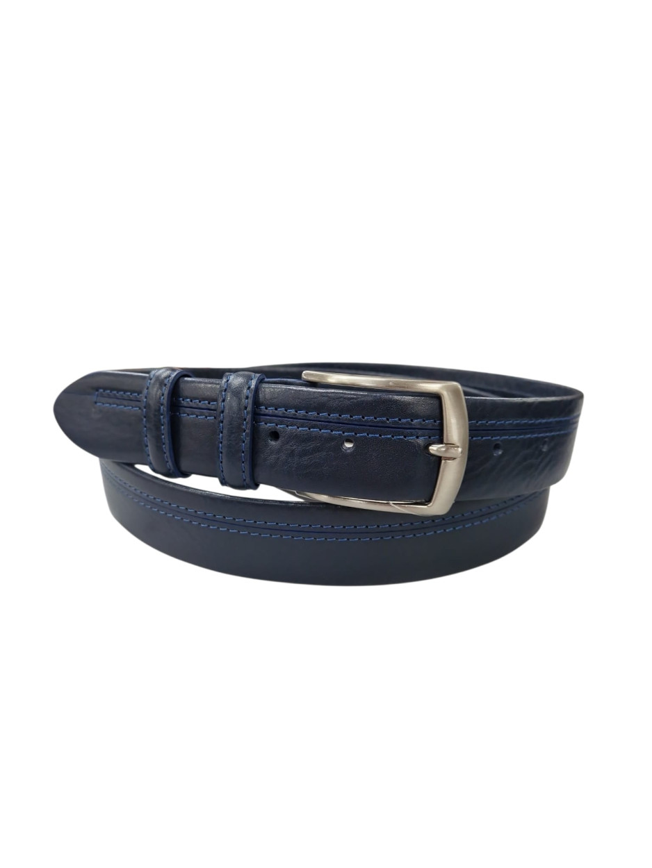 CINTURA IN PELLE BLU NOTTE 035/VOLONATO/TUBOLARE/096/53054