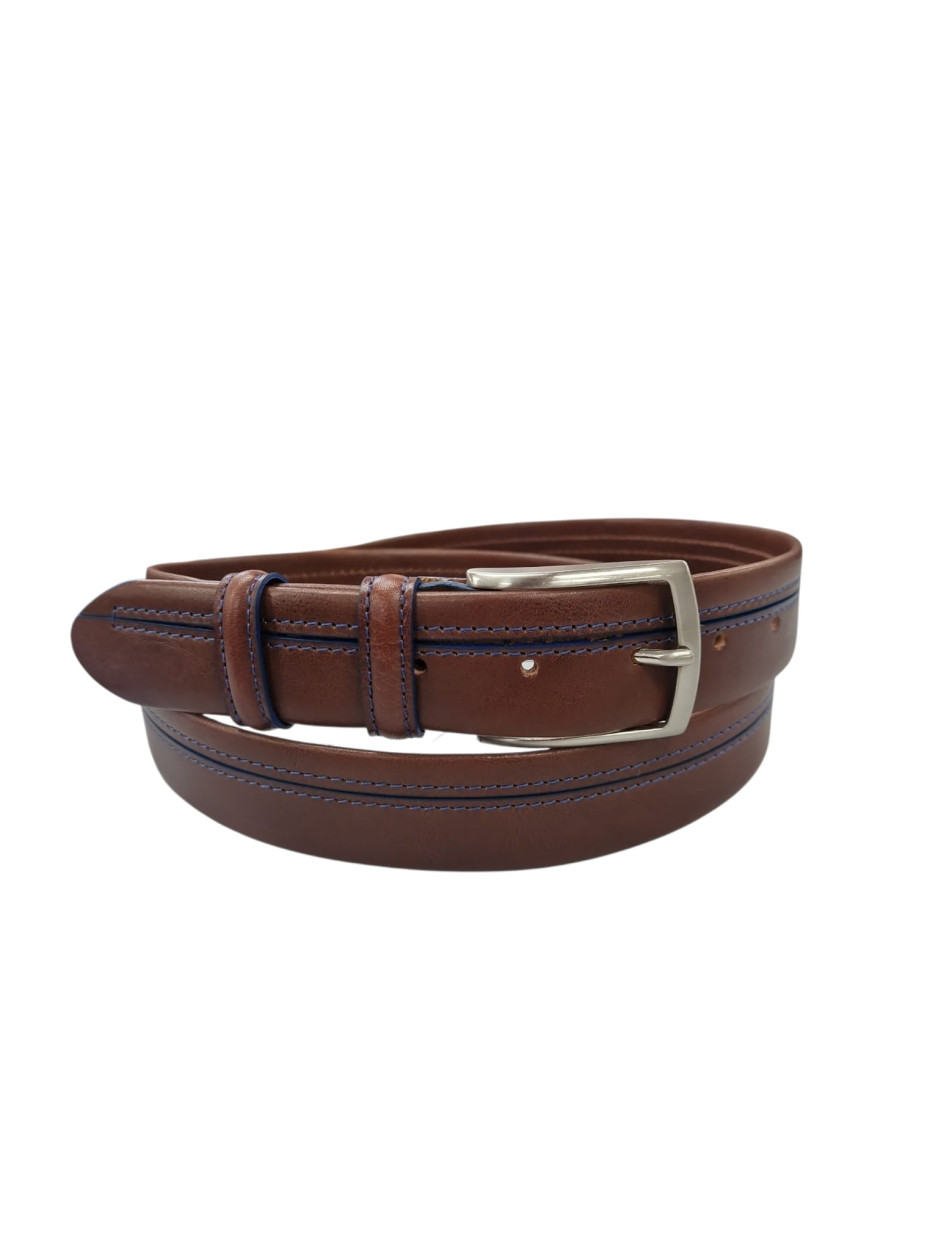 CINTURA IN PELLE MARRONE 035/VOLONATO/TUBOLARE/096/53054