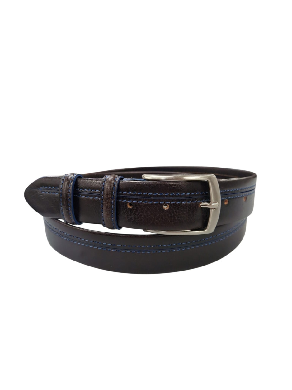 CINTURA IN PELLE MORO 035/VOLONATO/TUBOLARE/096/53054