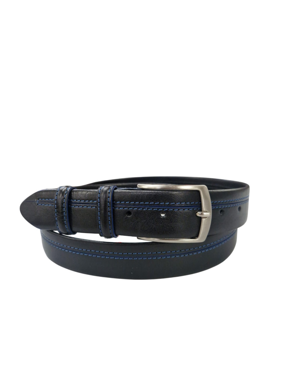 CINTURA IN PELLE NERO 035/VOLONATO/TUBOLARE/096/53054