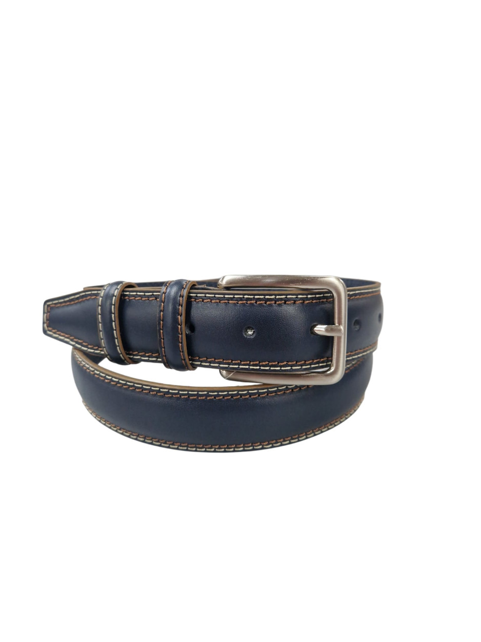 CINTURA IN PELLE BLU 035/055/53054