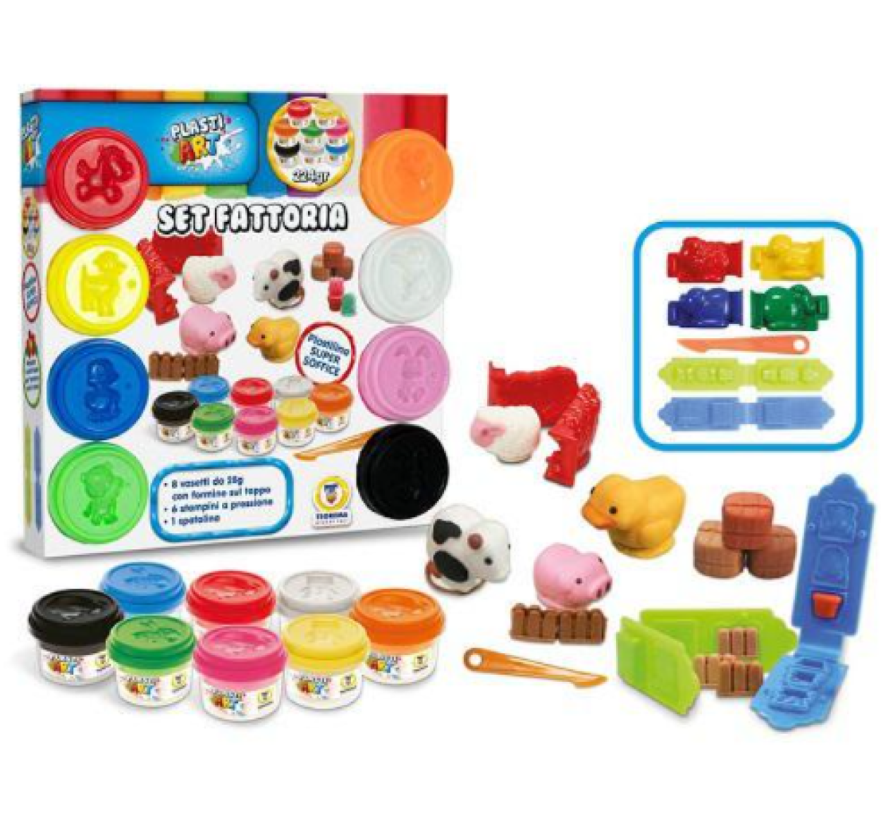 PLASTIART SET FATTORIA 8x25gr VASETTI 74330 53126