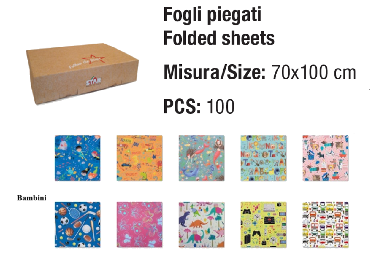 SCATOLA ESPOSITORE STAR DA 100 FOGLI 70x100cm 30924 52 ASSORTIMENTO BAMBINI 41277