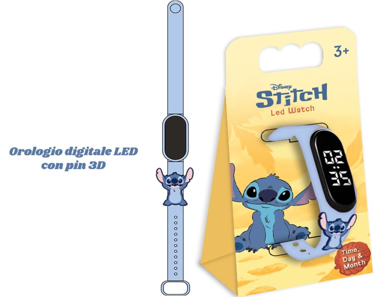 GNT49ST STITCH OROLOGIO DIGITALE CON PIN 3D 41401