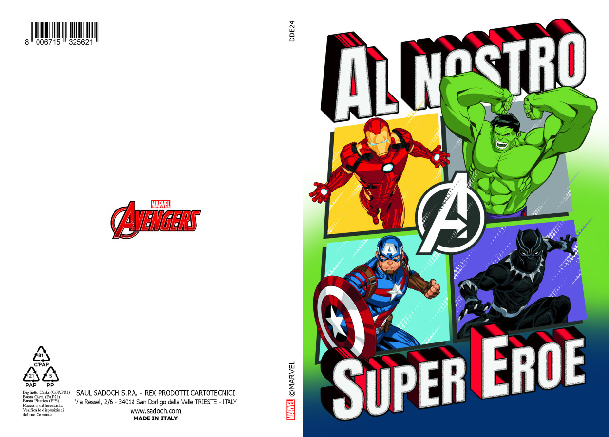 DDE24 BIGLIETTO METAL AVENGERS CON FOIL 40689